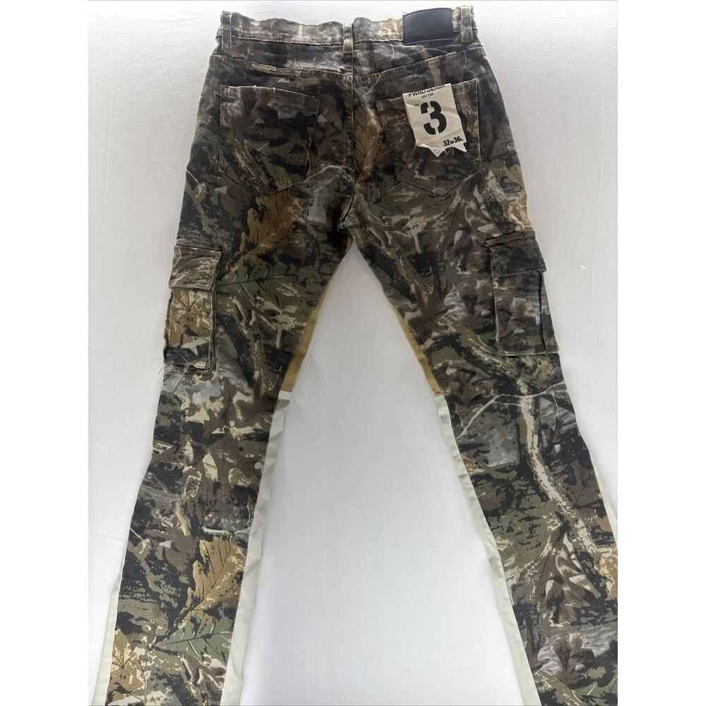 Fwrd Denim Cargo Camo Jeans Size 32x36 Men’s Fit 3 Stacked CLEAN - Picture 6 of 9